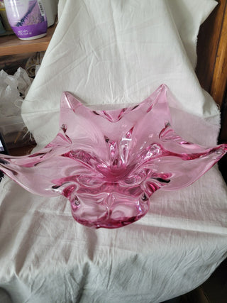 Murano Pink Starfish Shaped 11-1/2" Glass Bowl RCD|82258