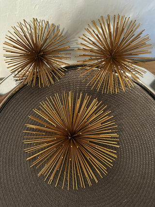 3pc SET wall décor spiked gold|58611