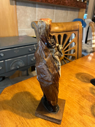 VTG Mexican Folk Art Paper Mache Figure Carrying A Basket RSV|99948