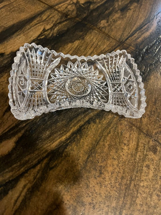 Crystal Etched Glass Bow Dish RSV|112469