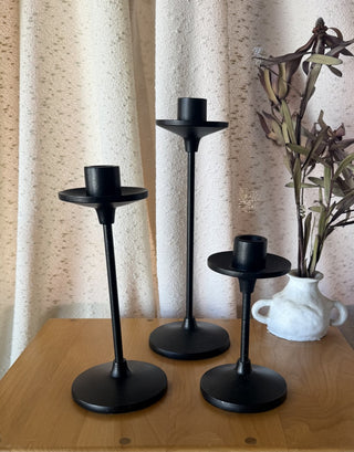 Black Candlestick Holders Set of 3 (LZD - RSV)|108536