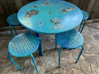 Blue Kids Table and Four Chairs (set of 5) Puppy Design RSV|80126