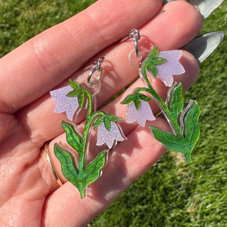 Purple Flower Dangle Earrings MTS