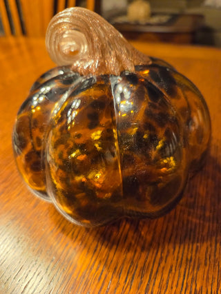 Hand-Blown Murano-Style Glass Pumpkin, RCD|108870
