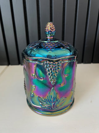 Indiana glass iridescent blue harvest grape|108688