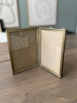 Antique gold folding double frame|55557