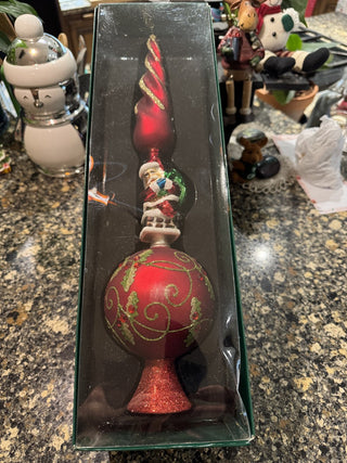 Kurt Adler Glass Santa Treetop 16"-KL RCD