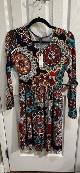 New with Tags, Women’s Size Small, Long Sleeve Multicolored Dress RCD