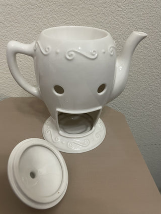 White Ceramic Teapot Wax Warmer #49|60499