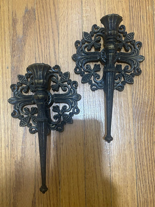 MCM Syroco Wall Candle Sconces, Set of 2     MTS|107301