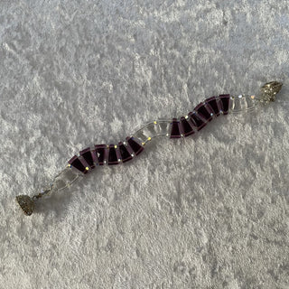 hand woven bracelet, purple & crystal RSV