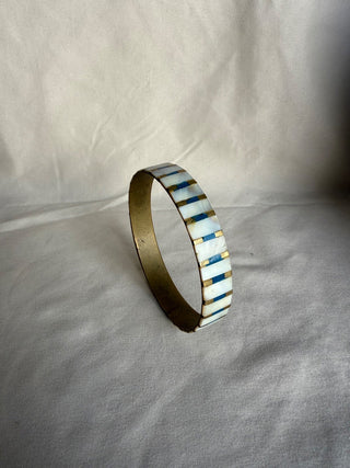 Brass & Mother of Pearl Bangle Bracelet (LZD - RSV)
