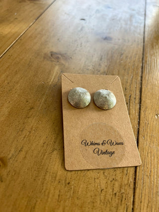 Silver Dome Clip-on Earrings 60s|67552