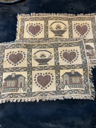 JP  SET OF 6 vintage Park B Smith home sweet home  Placemats mulberry/true navy