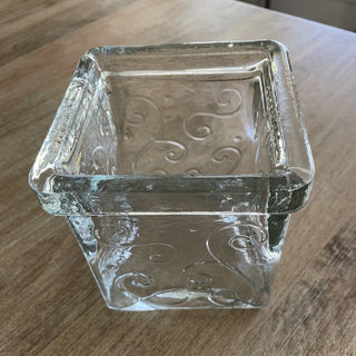 Scroll Glass Cube Candleholder RSV|80432