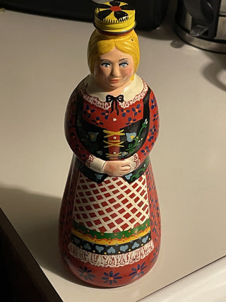 10" Hand Painted Aunt Jemima Glass Bottle--SP RCD