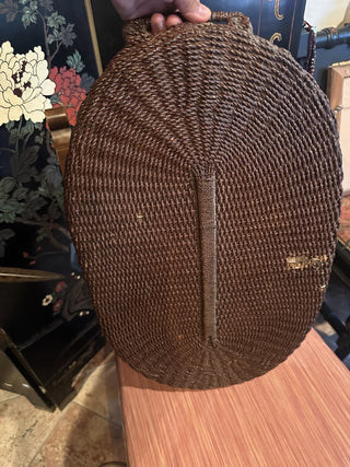 Vintage 1920's  Natural Wicker Tray with flowers and butterfly #62 VV MTS|97179