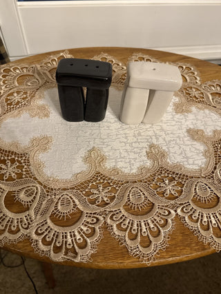 Vintage Black and White Salt and Pepper Set -sold as set of 2 - RCD