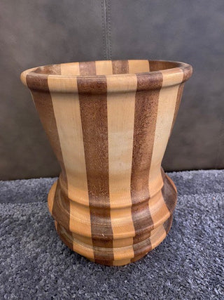 Multicolored wood vase