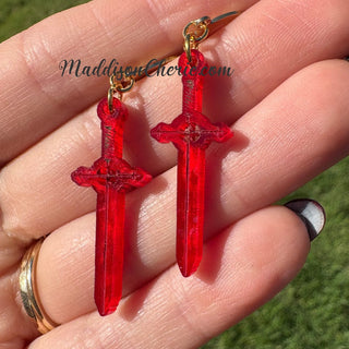 Tiny Demon Blood Sword Earrings MTS