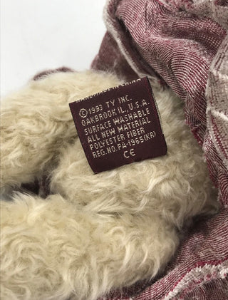 TY Vintage Bonnt Bear Stuffed Toy ,9"-RSV