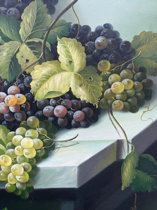 BEAUTIFUL LARGE GRAPE STILL LIFE HEAVY DUTY CANVAS 36"W X 48"T EXCELLENT CONDITION (KJS) RCD|98954