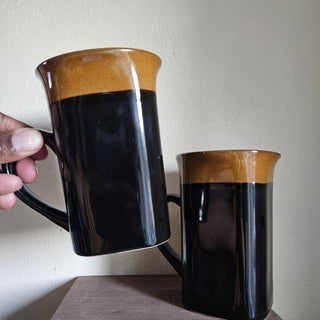 Royal Norfolk - Black/Brown Square Tall Mugs (Set of 2) (BRI) - MTS|116912