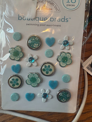 Boutique Brads - swimming pool (aqua)  18 pieces