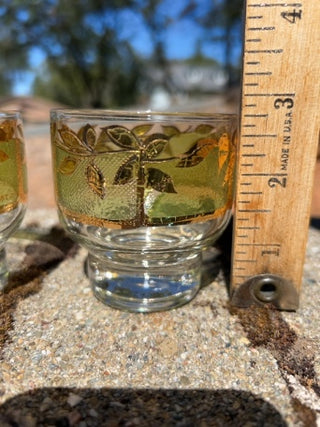 SET OF 2 vintage Culver Starlyte footed old fashion glasses