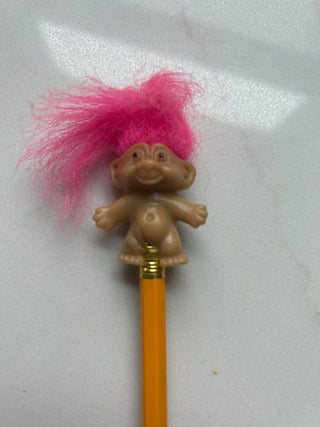 Vintage Pink Hair Troll Doll, Pencil Topper-RSV