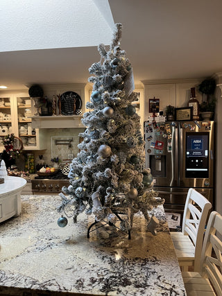 New 4' Flocked Christmas Tree w/Lights & Ornaments RCD|131100