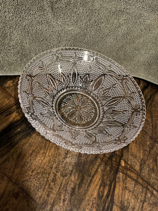 Vintage Federal Glass Co. Heritage Pattern 10 1/2" Serving Bowl RSV