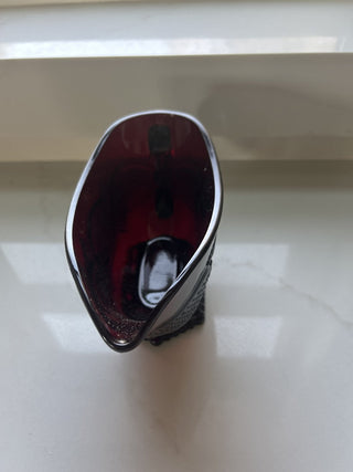 Vintage Avon 1876 Ruby Red Cape Cod Collection Footed Gravy Sauce Boat-RSV