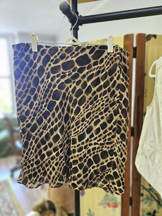 Vtg Liz Claiborne Giraffe Print Skirt MTS|92694