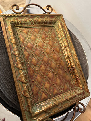 Tray Metal Faux Antiqued MTS|94960