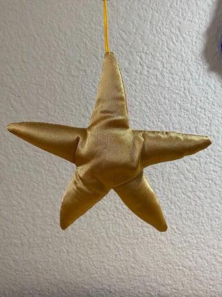 Christmas Red Fabric Star - Gold  -RSV|136798