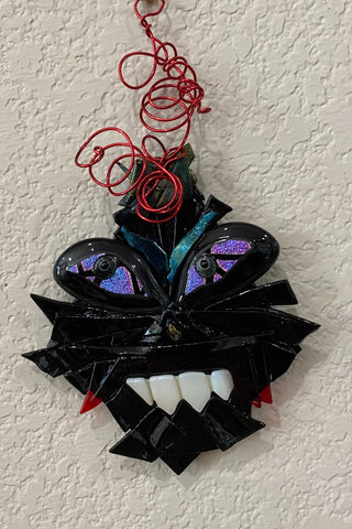 Art Glass Signed by VB Halloween Monster RSV|106261
