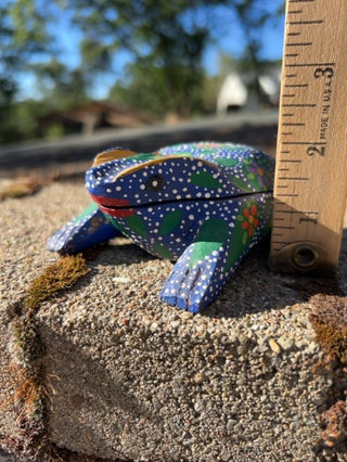 Oaxacan alebrije frog a traditional Mexican folk art sculpture Trinket box