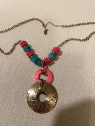 Vintage Erica Lynn’s blue and pink lg necklace