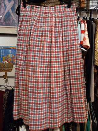 80s Calvin Klein  plaid skirt, 30" MTS|75819