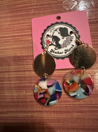 #62 VV Resin earrings multi color margarita MTS|61157