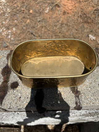 12F Vintage floral design brass planter RSV|78993