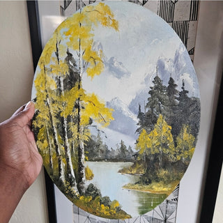 Vintage - Mountain/Tree Landscape Painting (BRI) - MTS|114567