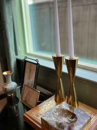 Mid century modern brass candlesticks RSV|54217