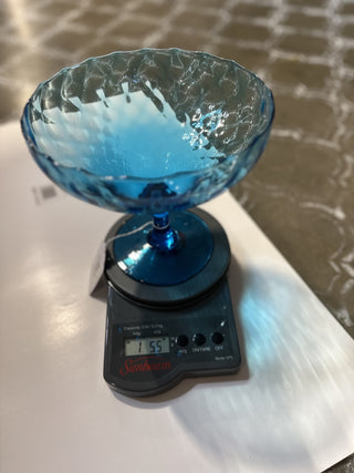 MCM Empoli Style Teal Glass Compote-K|50594