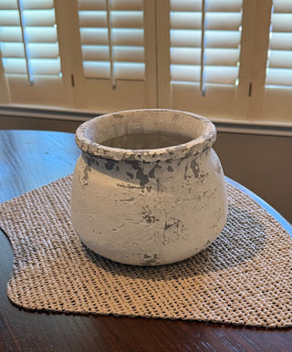 Rustic Distressed Cement 7" Pot RSV|98818
