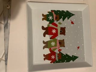 Crate&Barrel 12x12 holiday bears serving dish (each)|139448