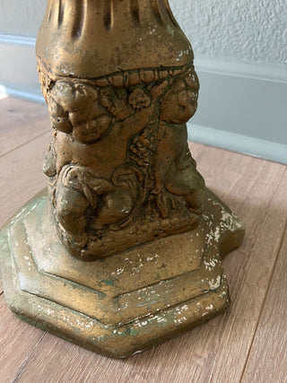 Vintage marble octagon gold cherub side table RSV|105373