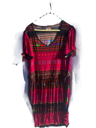 Hmong Inspired Needlework Design Machine Print Dresses|113591