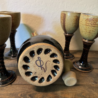 Studio Art Pottery Pitcher with Six Goblets RCD|120132